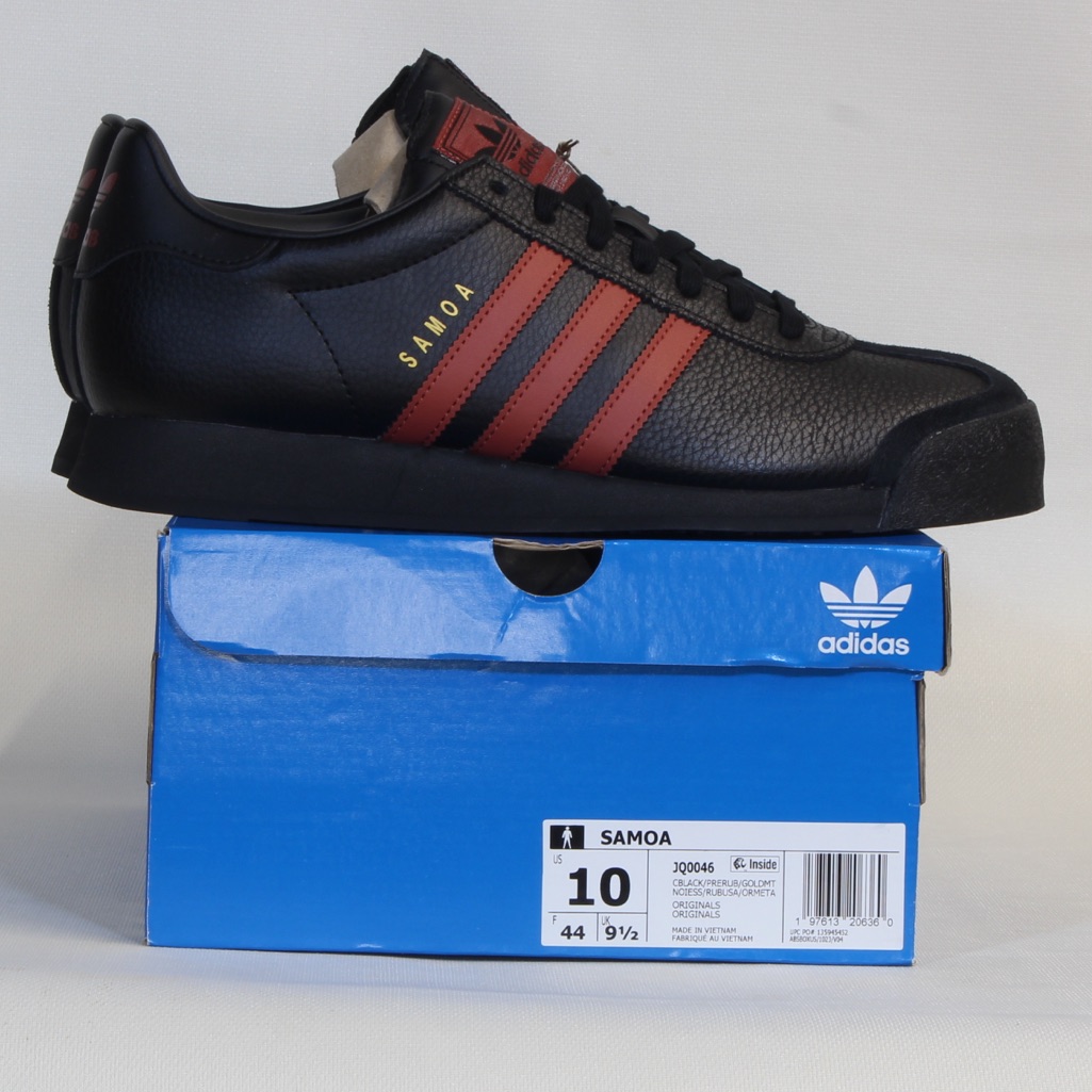 Adidas Originals Men's Black Red Samoa Casual Sneaker Jq0046 Nwt Nib